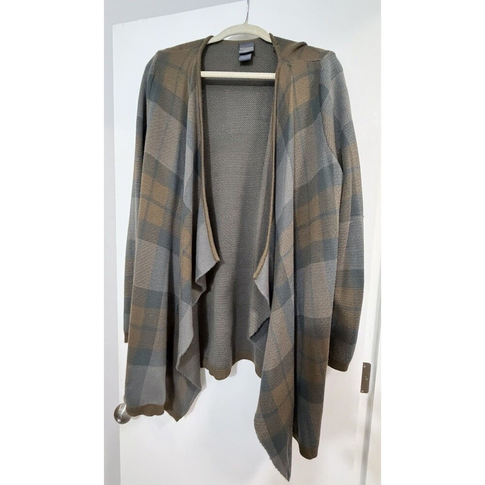 Torrid x Outlander Cardigan Sweater 2X Plaid Tartan Drape Wrap Brown Gray Cozy